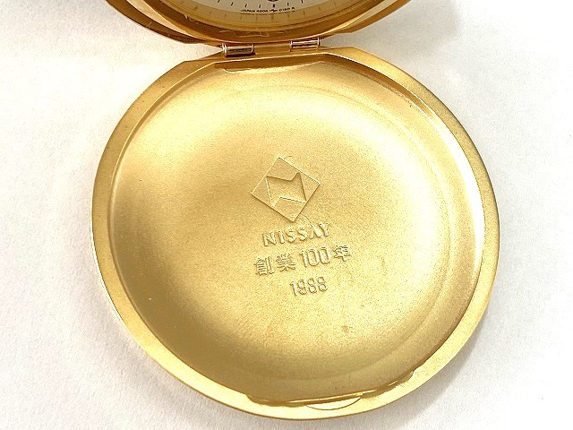 中古 駆動OK SEIKO セイコー 懐中時計 NISSAY 創業100年 1988 GPゴールド 3針 白文字盤 ヴィンテージ 手巻きの画像3