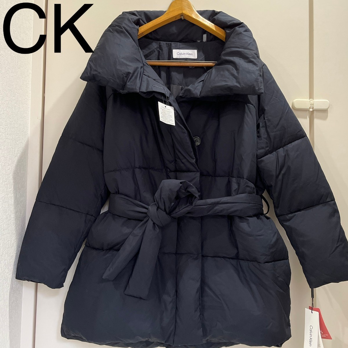 CK カルバン クライン 新品 レディース ブランド ブラック シンプル コート ダウンジャケット ミドル ダウンコート アウター Calvin  Klein