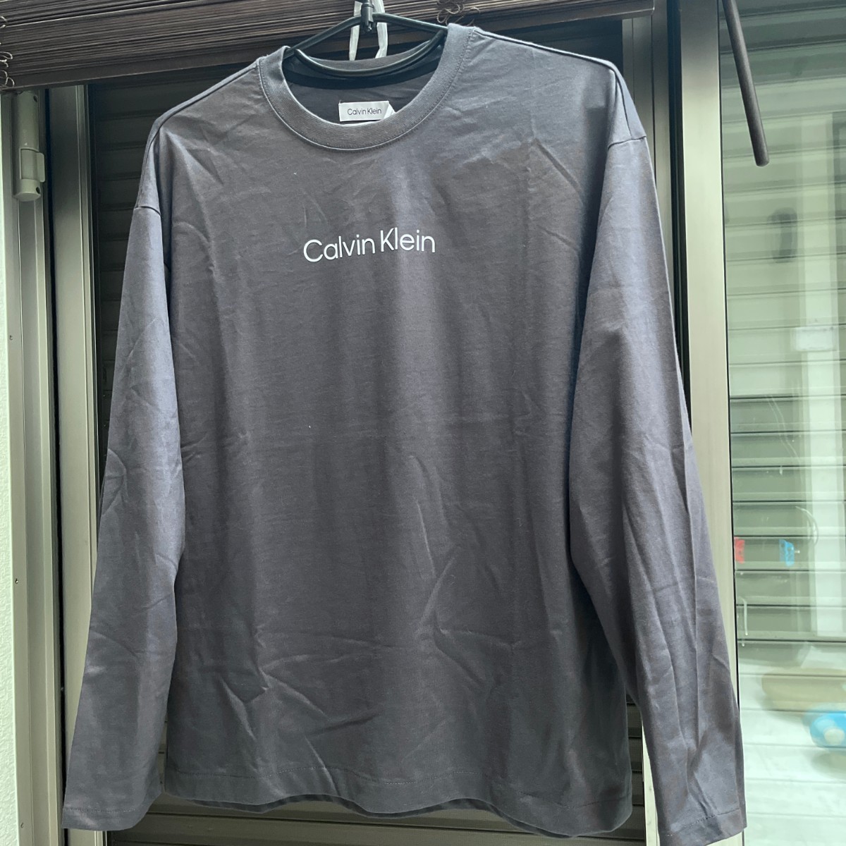 CK カルバンクライン Calvin Klein ロゴ トレーナー 正規品 スウェット パーカー ブランド ロングTシャツ グレー メンズ L/XL長袖Tシャツ