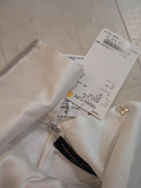  new goods 2022AW model *. regular price 91,300 jpy *ITALY made [FABIANA FILIPPI]*fabi hole filipi* luxury . finest quality ~ white T-shirt!