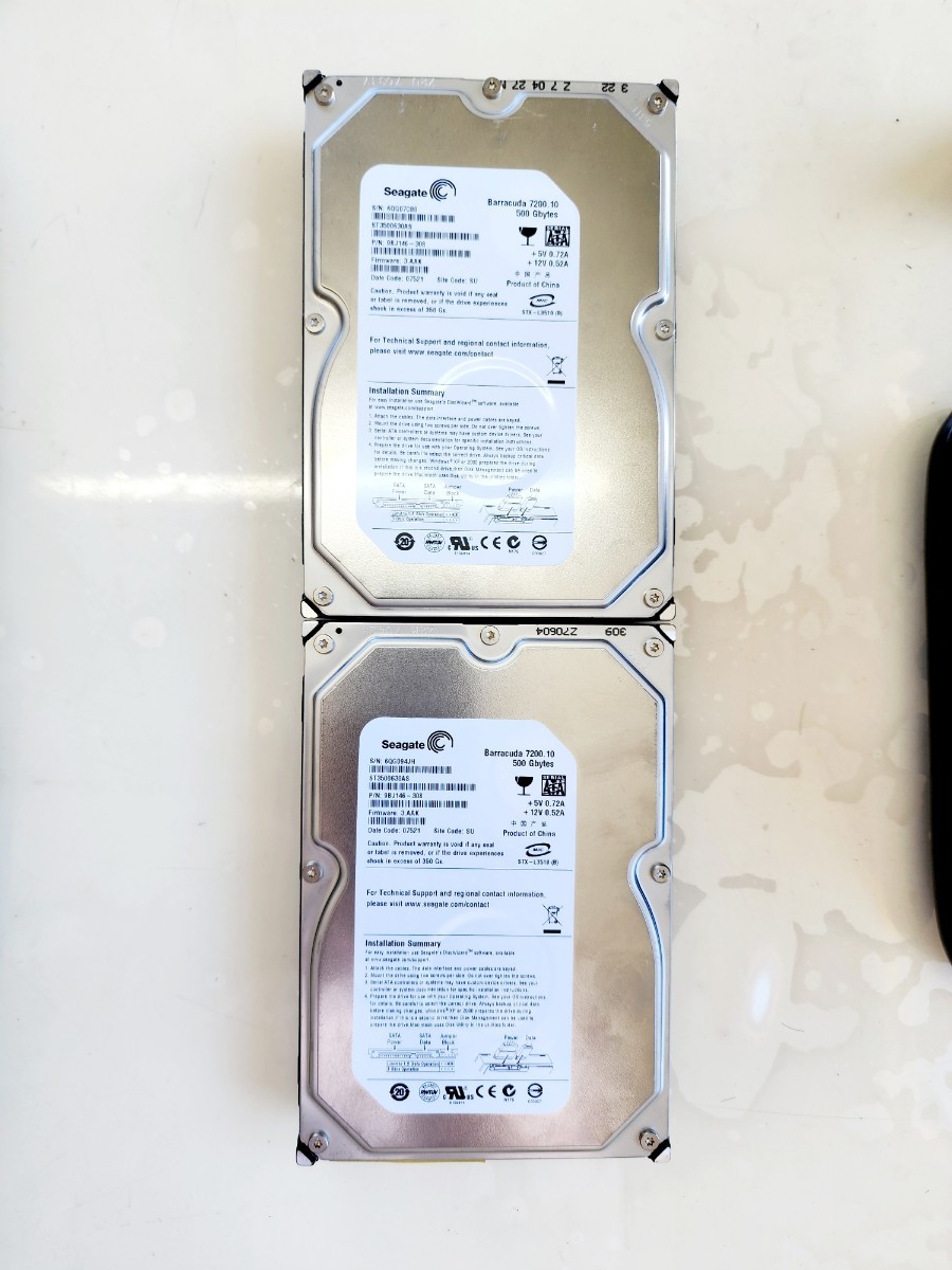 CrystalDiskInfo 正常 10個セット 500GB HDD シーゲート ウエスタンデジタル まとめて 3.5インチ SATA 中古ハードディスク 管H01_画像4