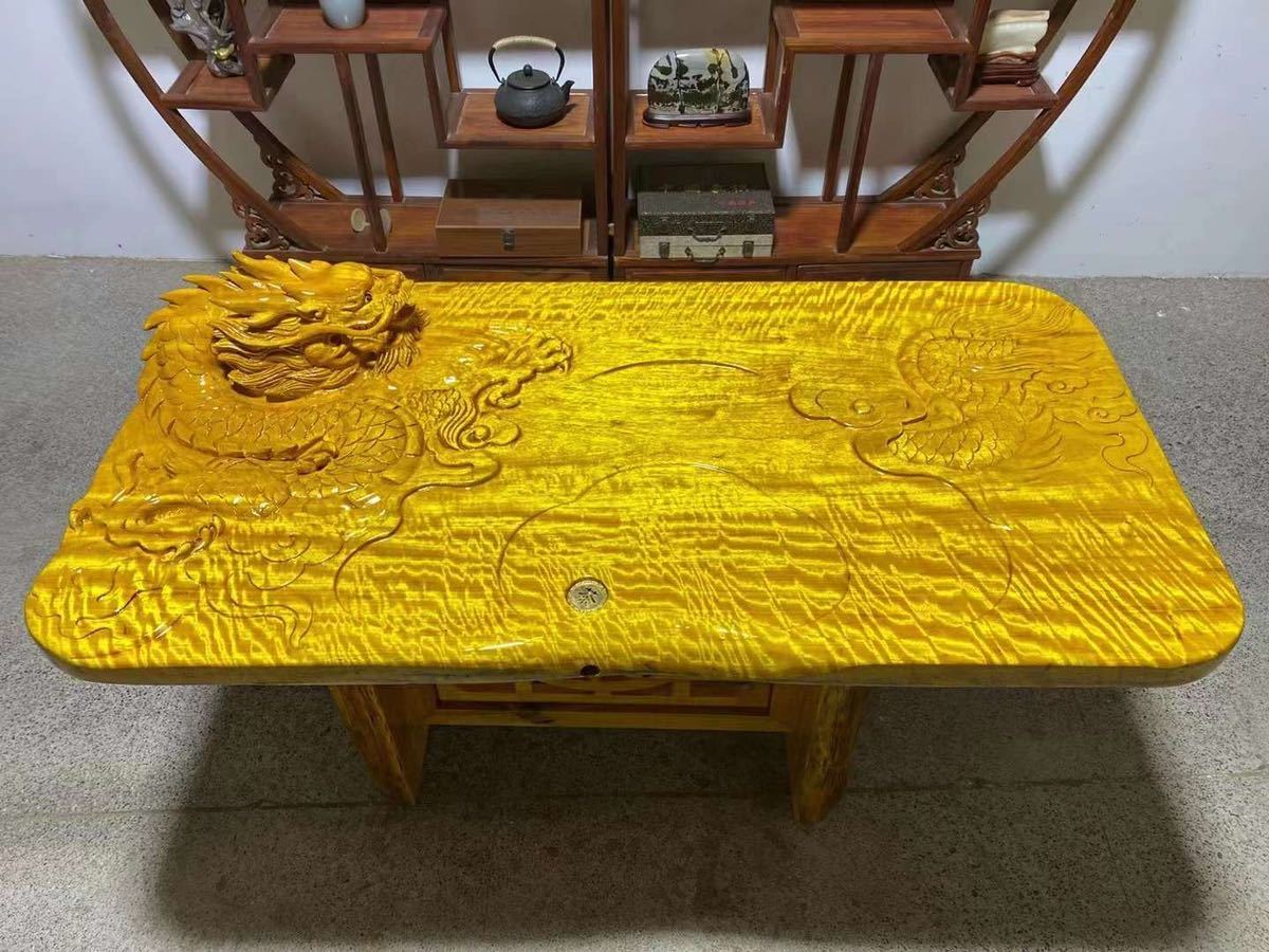 最高級の金糸楠木製茶盤テーブル一枚板無垢材天然木天板茶托茶道具茶道
