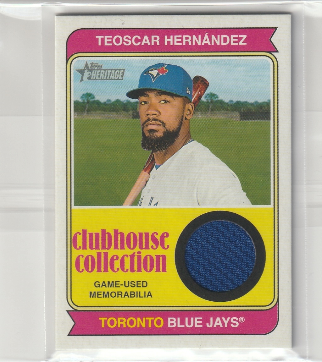 Teoscar Hernandez 2023 Topps Heritage Game-Used Jersey Relic Blue Jays
