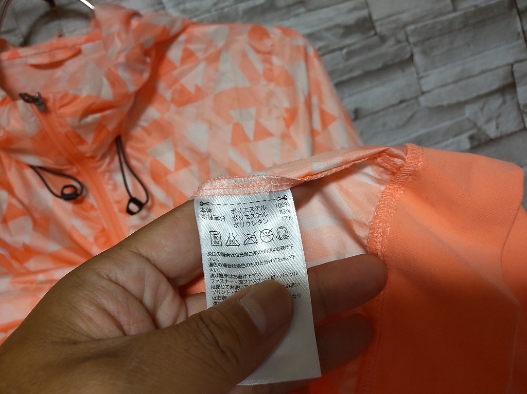 women\'s F725 adidas Adidas climaliteklaima light total pattern windbreaker Parker jacket M orange series 