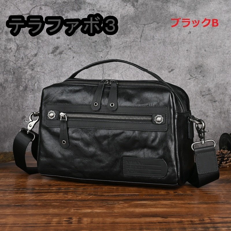 人気美品 本革トートバッグ メンズ 牛革手提げバッグ 通勤鞄 ビジネスバッグ カジュアル兼用 ブラックB