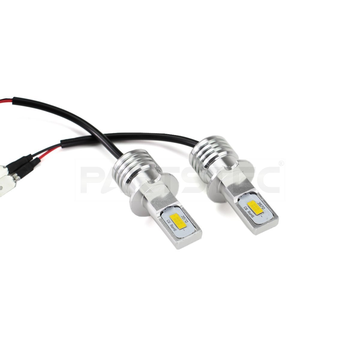 100W級 12V 24V H3 LED フォグランプ ショートバルブ ゴールデンイエロー 黄色 2個 3570チップ 360度 ギガ プロフィア クオン /134-40×2_画像2