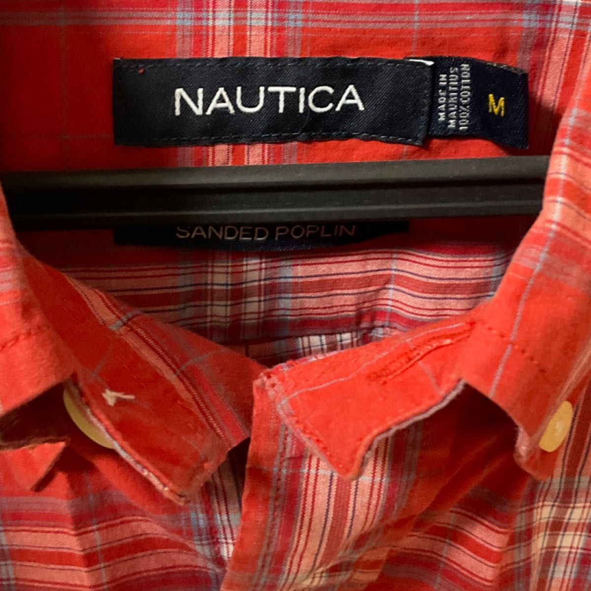 ノーティカ NAUTICA チェックシャツ 長袖 メンズ L ボタンダウン クラシックフィット ワンポイントロゴ 古着　綿100