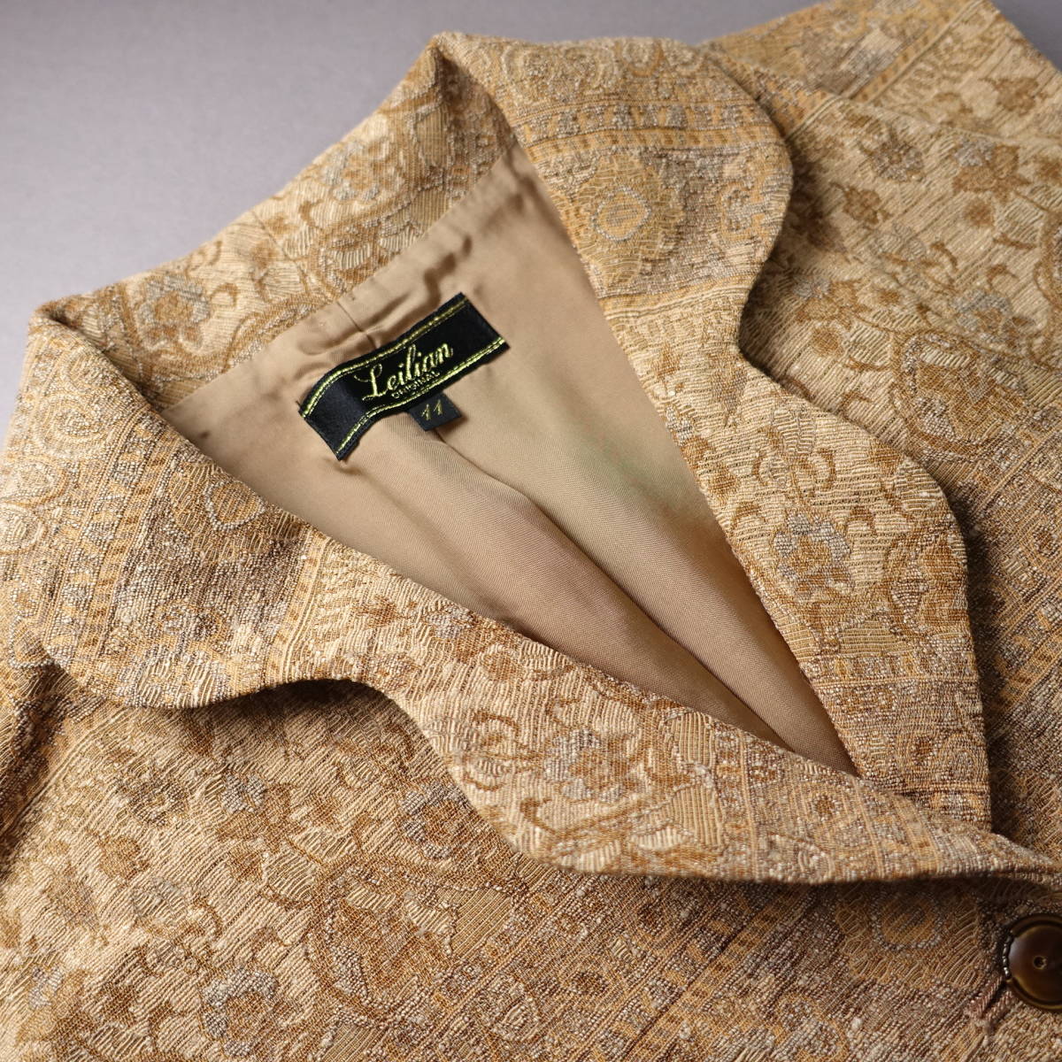 Leilian/ Leilian /11/ made in Japan / wool ./ silk . the best / beige / lady's 