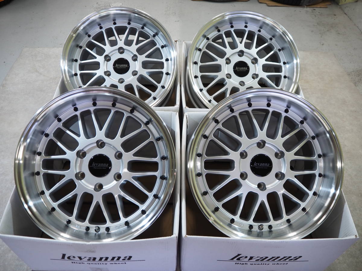 カスタムサイズ 要オーバーフェンダー 深リム メッシュ levanna V10LTH 18inch 6H139.7 9.0J+25 SS トランパスTX 225/50R18 ハイエース_画像1