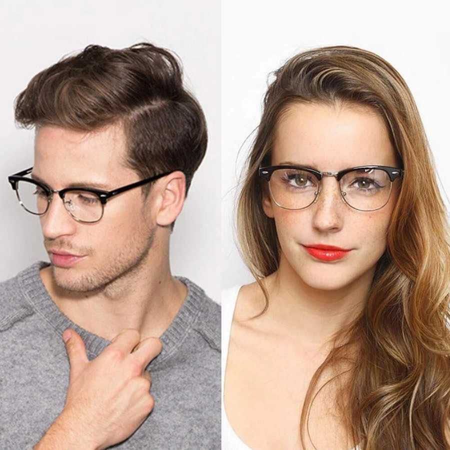  blue light cut glasses Gold no lenses fashionable eyeglasses dressing up half glasses man and woman use 