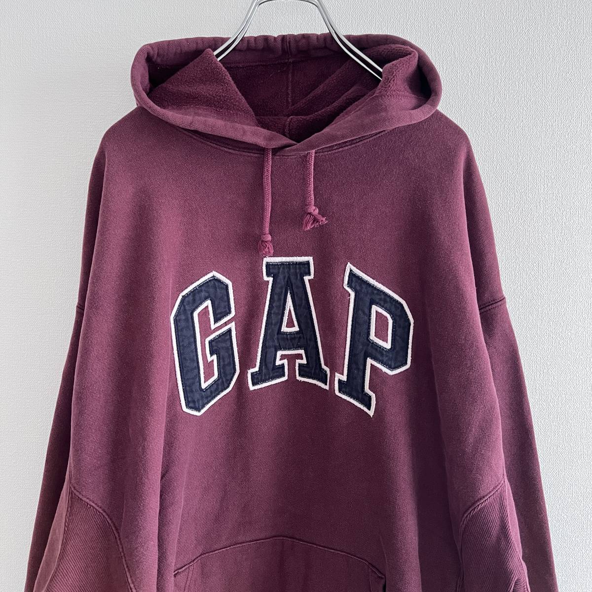 2022人気新作 バーガンディ フーディ パーカー GAP OLD 韓国製 90s