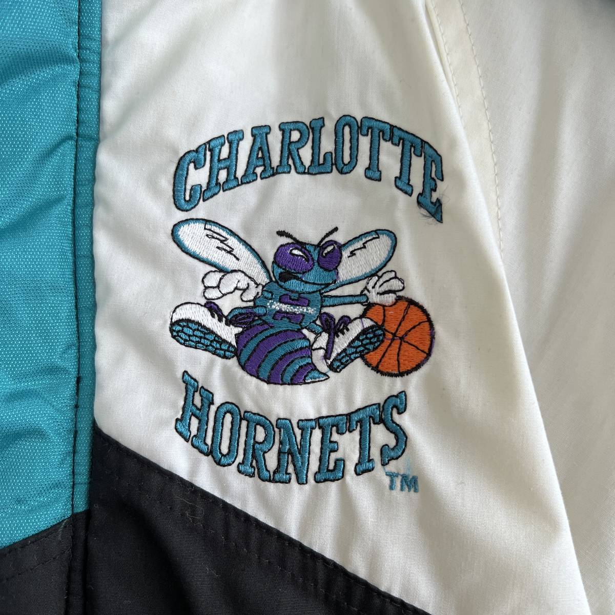90s 韓国製 Charlotte Hornets シャーロットホーネッツ 中綿入りジャケット ベビーサイズ M PRO PLAYER_画像4
