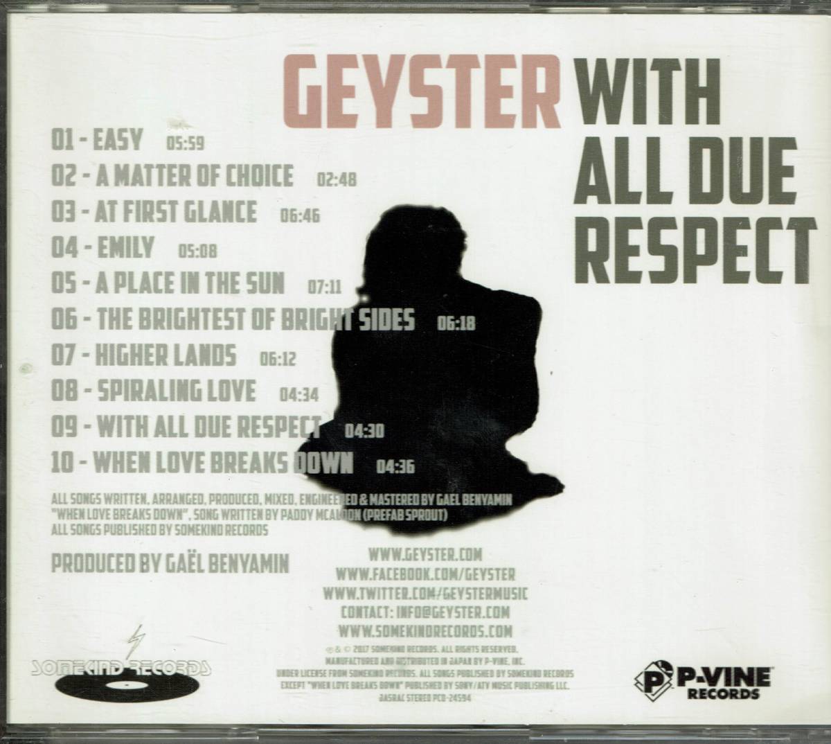 GEYSTER ガイスター WITH ALL DUE RESPECT 帯付き　CD 送料無料_画像3