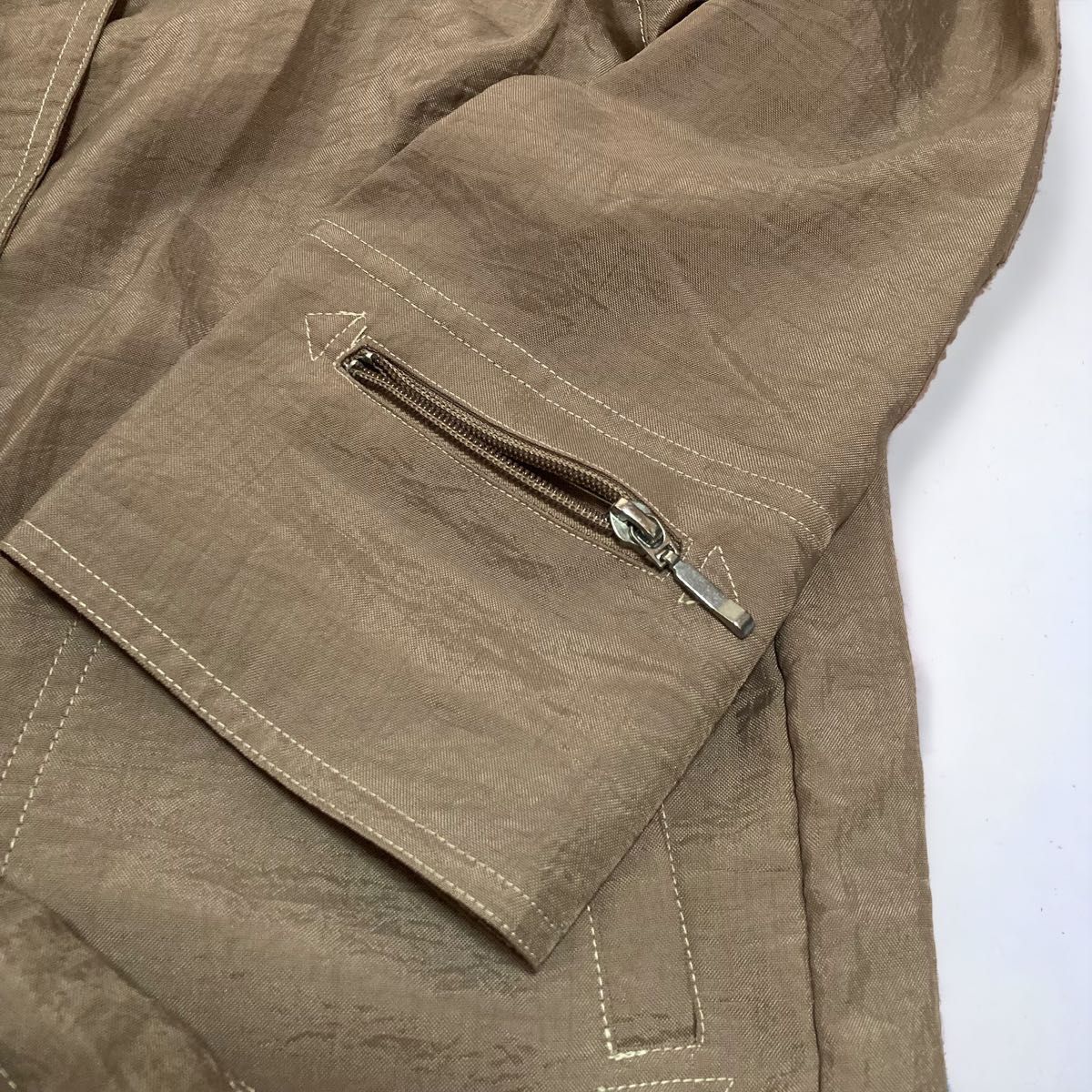 レディース　アウター　ナイロンジャケット コート　パーカー　M〜L  茶色　ゆったり　羽織り　体型カバー