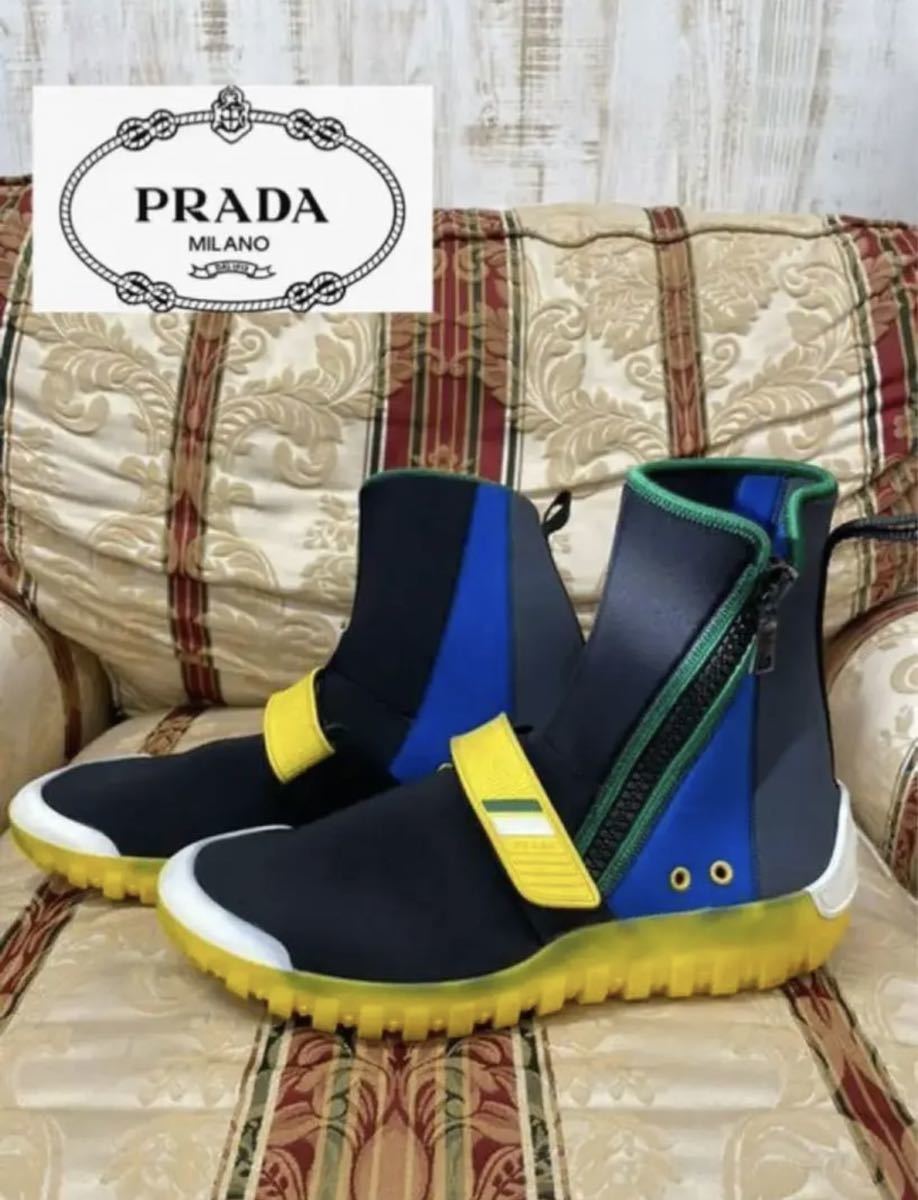 お得セット タ PRADA ネオプレン プラダ ブーツ 27 スニーカー