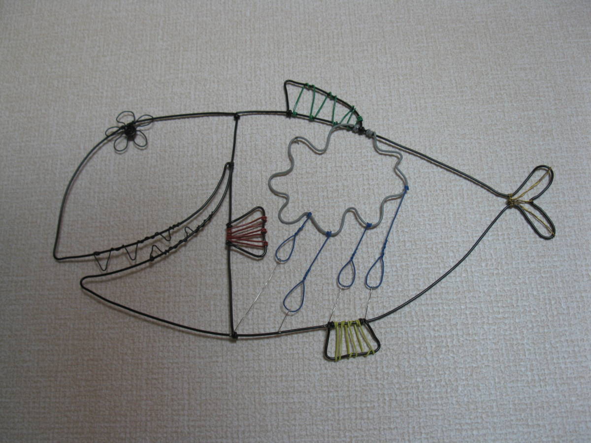 大魚　サカナ　ワイヤーアート　ワイヤークラフト　針金細工　ハンドメイド　壁飾り_画像3