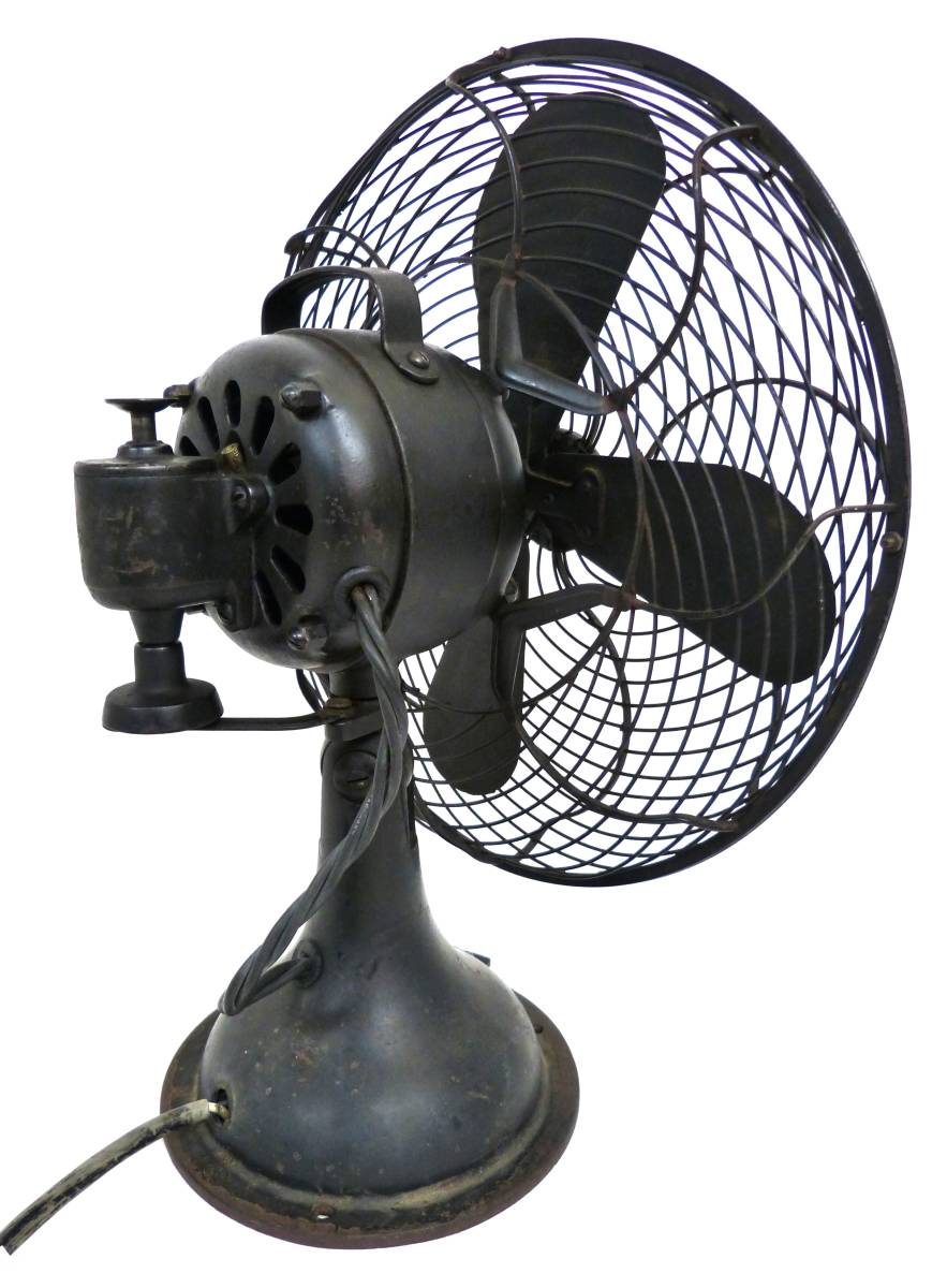  Shibaura factory C-7032 Japanese inscription iron made 4 sheets wings alternating current electric electric fan Vintage that time thing antique Showa Retro * operation goods 