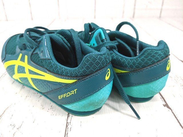 【9yt005】陸上競技用スパイクシューズ asics アシックス 1093A167 エフォート EFFORT 13 グリーン×イエロー サイズ：23.5ｃｍ◆y98_画像2