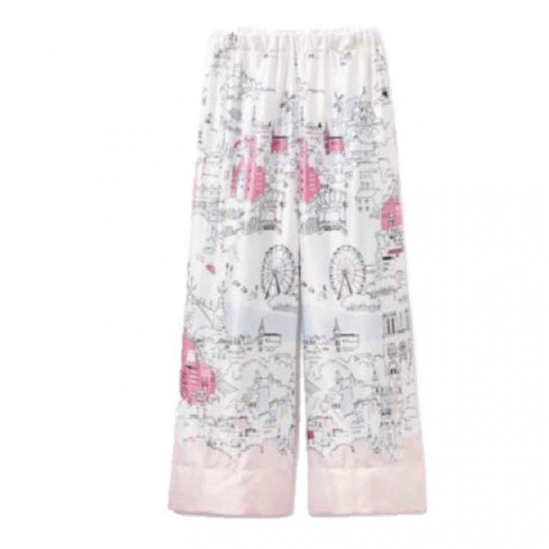  new goods Gelato Pique room wear Paris motif satin long pants gelato pique