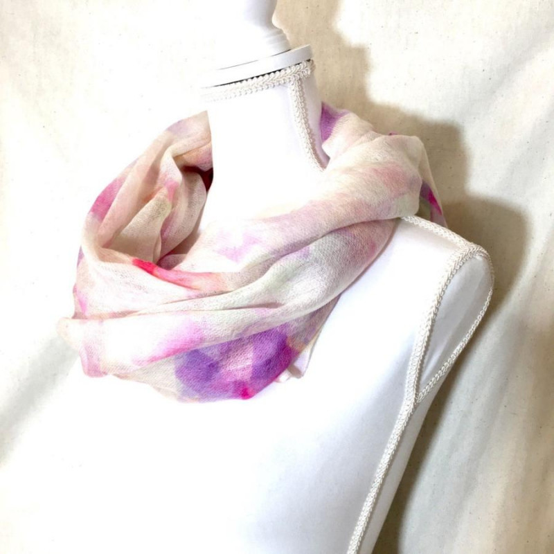  new goods FURLA pink watercolor floral print Furla stole muffler 