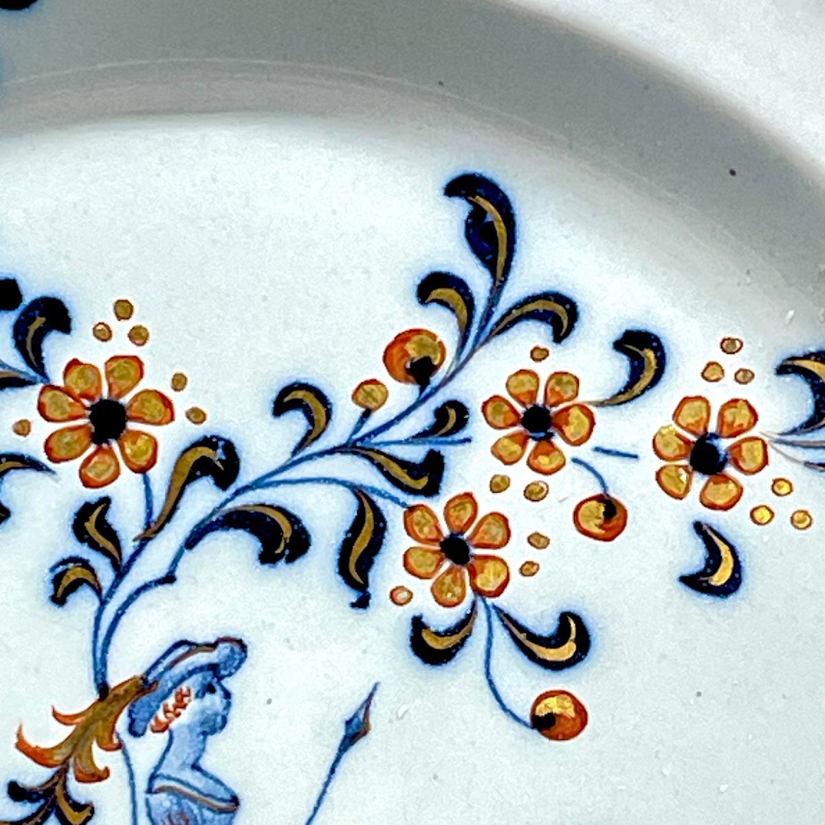 ブラックフライデーセール！本物保証 エミール・ガレ 人物文軟質陶器皿 初期作品 ファイアンス 19世紀 24㎝ プレート 飾皿 ドーム ⑥_画像8
