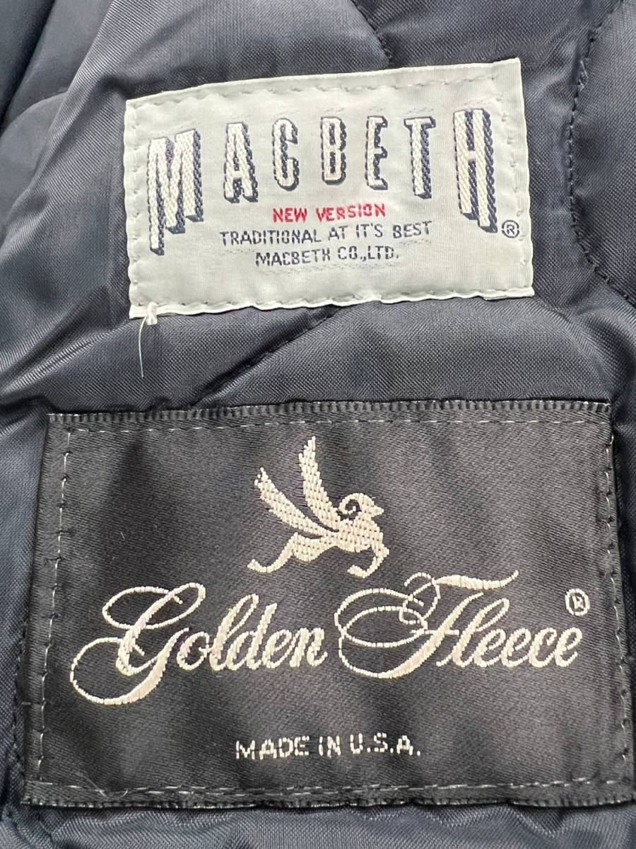 Wk496 USA製 Golden Fleece ゴールデンフリース MACBETH TYPE TG-8WEP フライト ジャケット ブルゾン 黒 メンズ_画像6