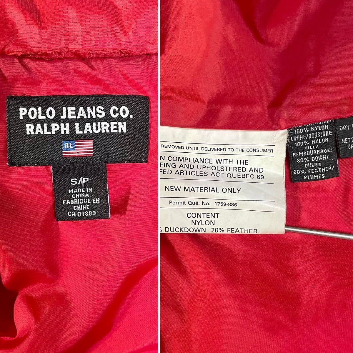 POLO JEANS CO ダウンベスト　Size S_画像10