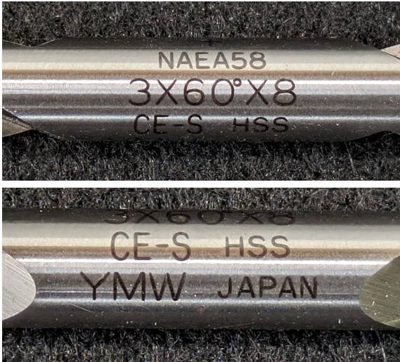 T18【YAMAWA】 強ねじれ溝A形60°センタ穴ドリル 3㎜×60°×8㎜　CE-S　HSS★未使用★_画像4