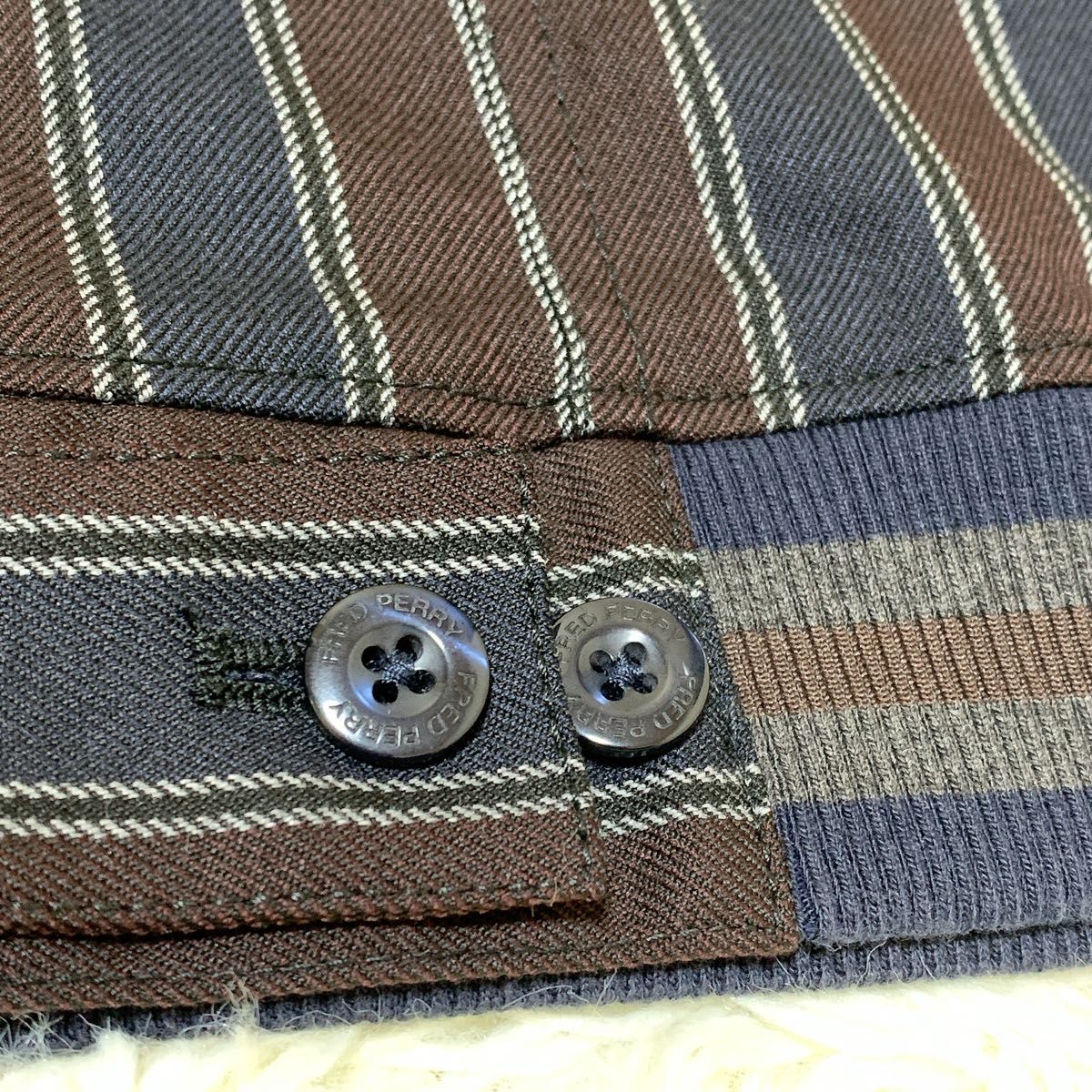 美品 FRED PERRY フレッドペリー ストレッチストライプジャケット-