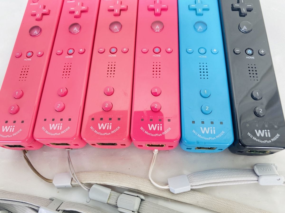 Nintendo 任天堂 Wii リモコン モーションプラス + / ピンク レッド ブラック ブルー ホワイト セット まとめ HY-231019013_画像6