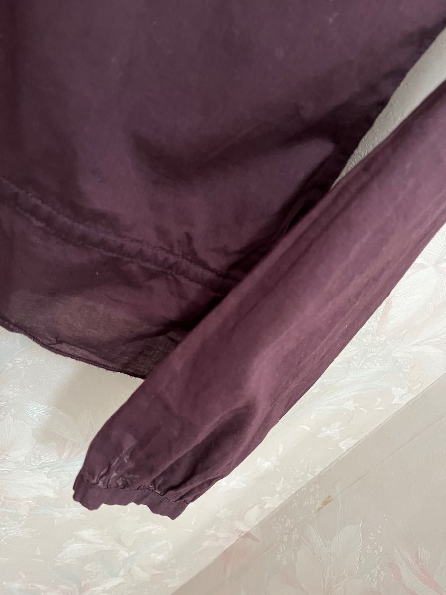 ワイン色の長袖ブラウス ボルドー色 綿100% 紫 パープル インゲボルグをお好きな方へ