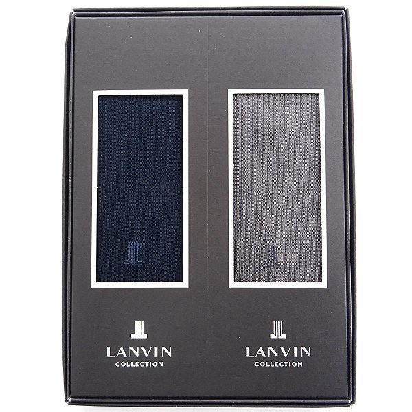 新品 ランバンコレクション 日本製 靴下 2点セット BOX 25-26cm 【2setBOX】 LANVIN COLLECTION メンズ ソックス ギフト ボックス_画像2