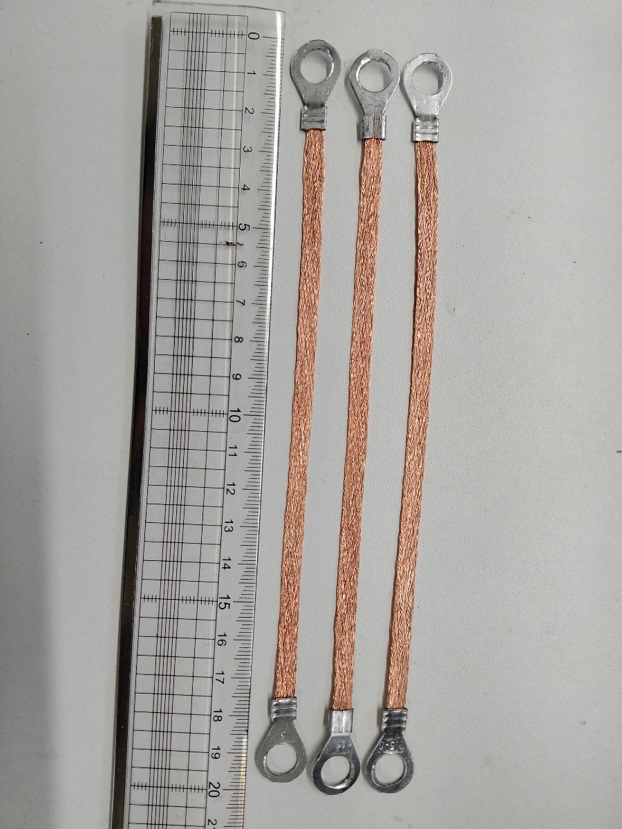 マフラーアース　銅線　圧着リング端子　５本_画像2