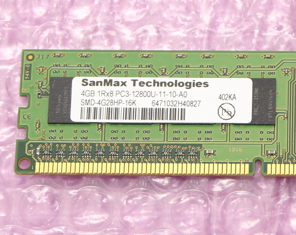 PC3-12800U(DDR3-1600)-4GB 1枚 /SanMax_画像2