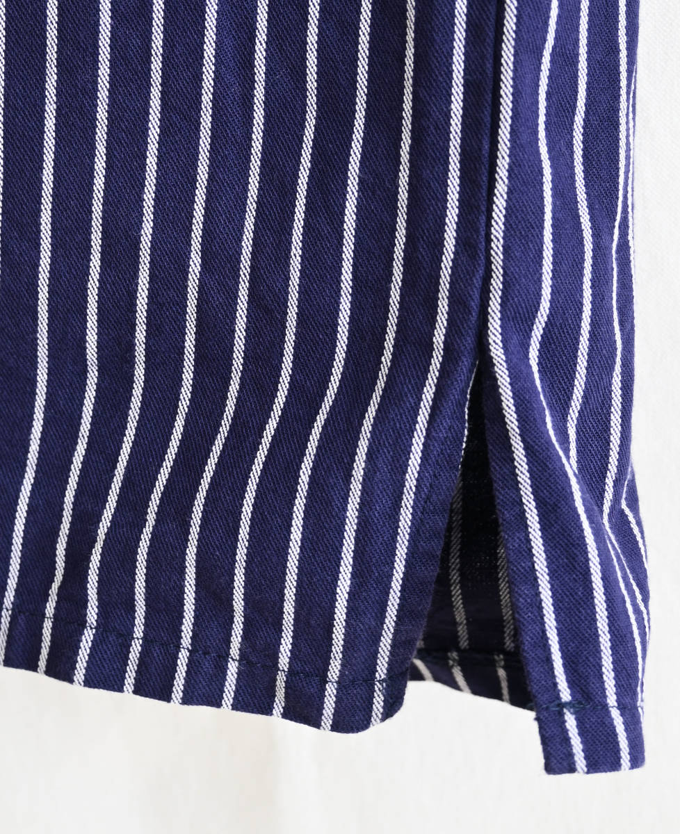 быстрое решение [80\'s Vintage / modAS] Fisherman рубашка / тянуть over /56/XL соответствует / темно-синий × белый полоса / Германия производства (jt-239-5a)
