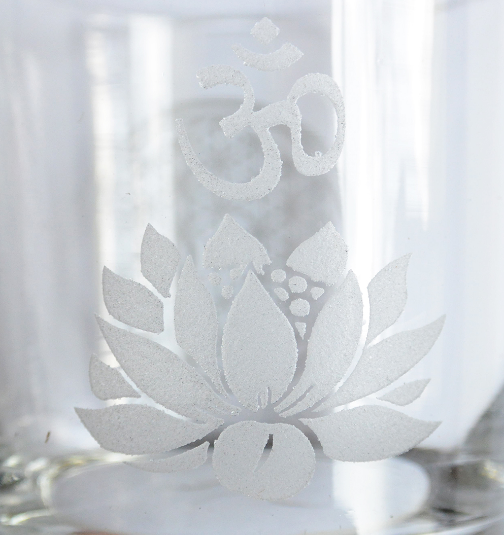 * new goods / Germany re-arrival [flower of life × lotus × om] glass/ flower ob life × lotus × ohm glass (ss001) / candle holder also 