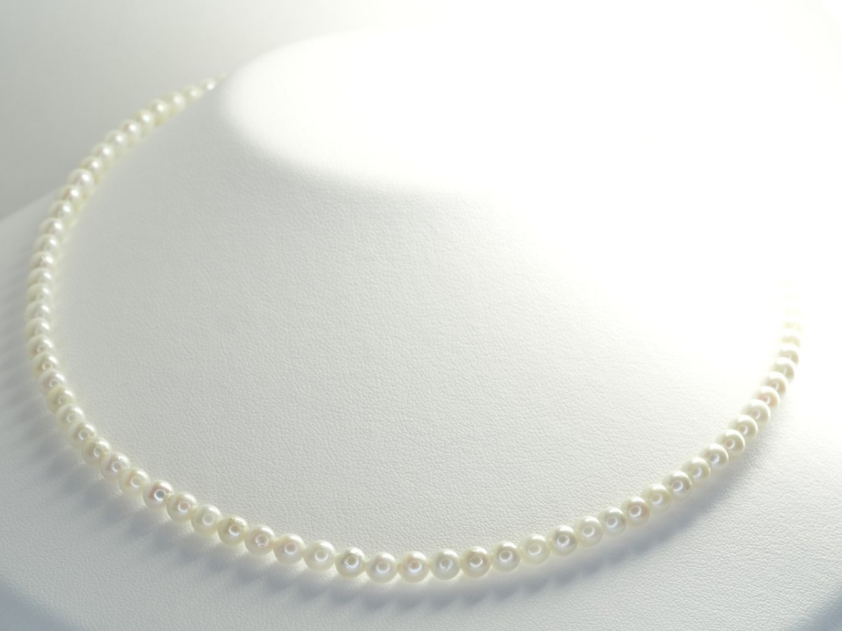 220 新品ベビー天然アコヤ本真珠ネックレス　ホワイト色　4 5mm～5 0mm珠 シルバークラスプ　パールは専用箱に入れて配送致します Yahoo!フリマ（旧）