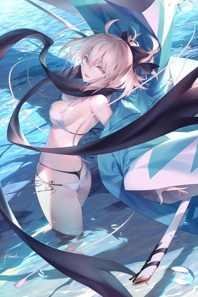 【ふるさと割】 Fate/Grand Order 令和・水着沖田 B1タペストリー/光崎/GH.K タペストリー