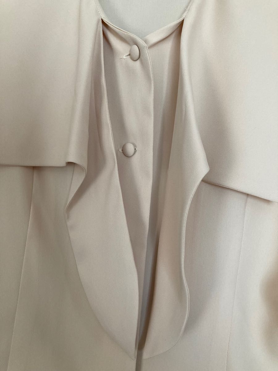 90年代 フレアロングスカート  スーツ  上下セット セットアップ クリーム色 前リボン 日本製 DADA