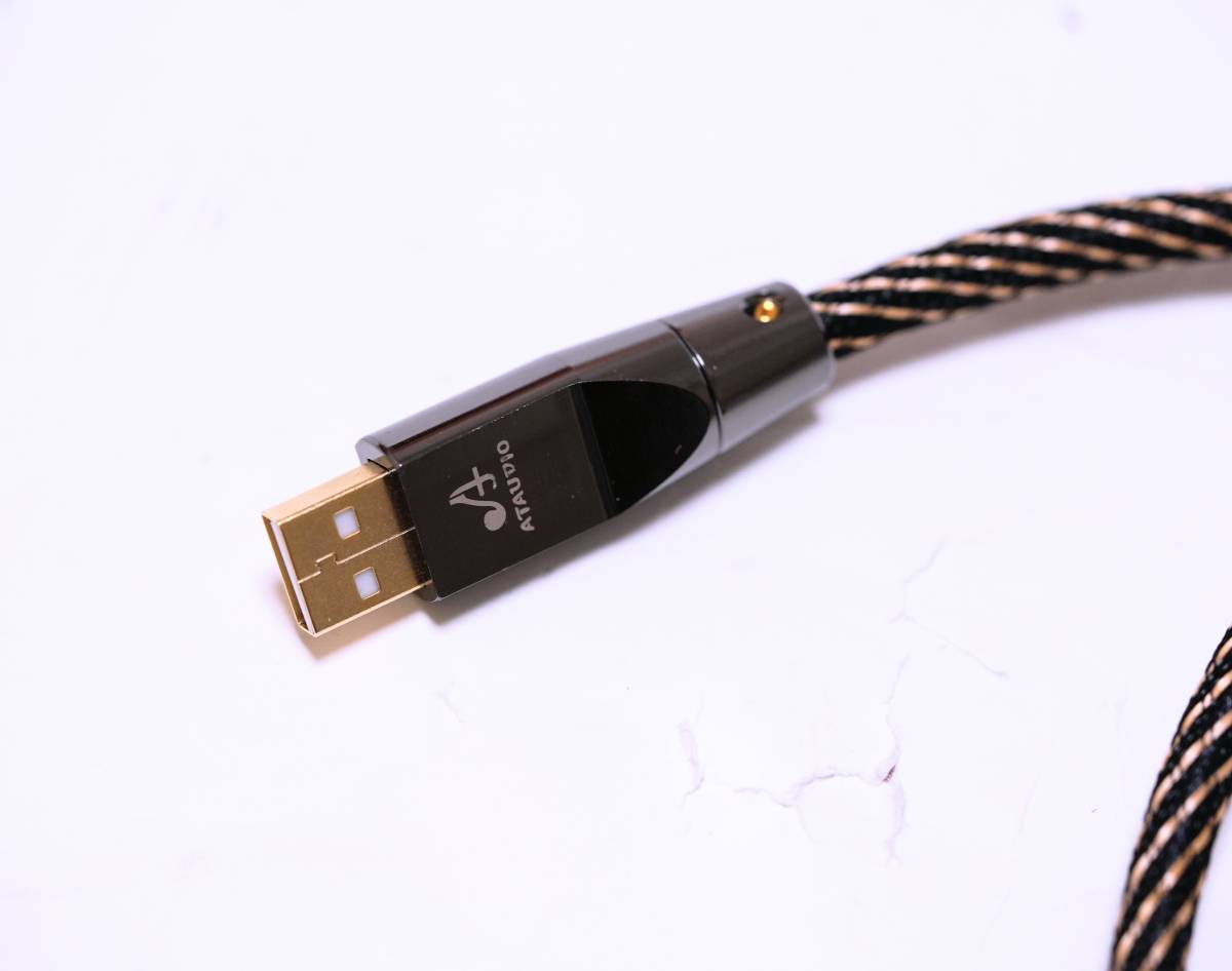 A to USB-C USBケーブル 1m 鏡面仕上げジュラルミンCNC削り出し金メッキプラグ、国産カナレ6NOFC線材採用 オーディオ用 _画像3