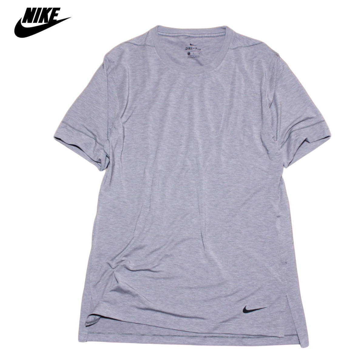 【新品】ナイキ トランセンド 半袖 Tシャツ【056：灰】L NIKE RUN ドライフィット 高機能 ランニング ジョギング トレ 陸上 家 自宅_画像1