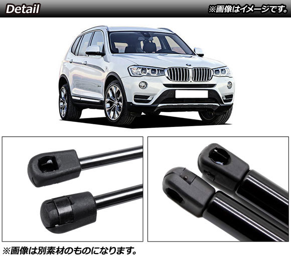 ボンネットダンパー BMW X3 F25 20dX/20iX/28iX/35iX 2011年～2019年 ブラック カーボンファイバー製 AP-4T861-BK 入数：1セット(2個)_画像2