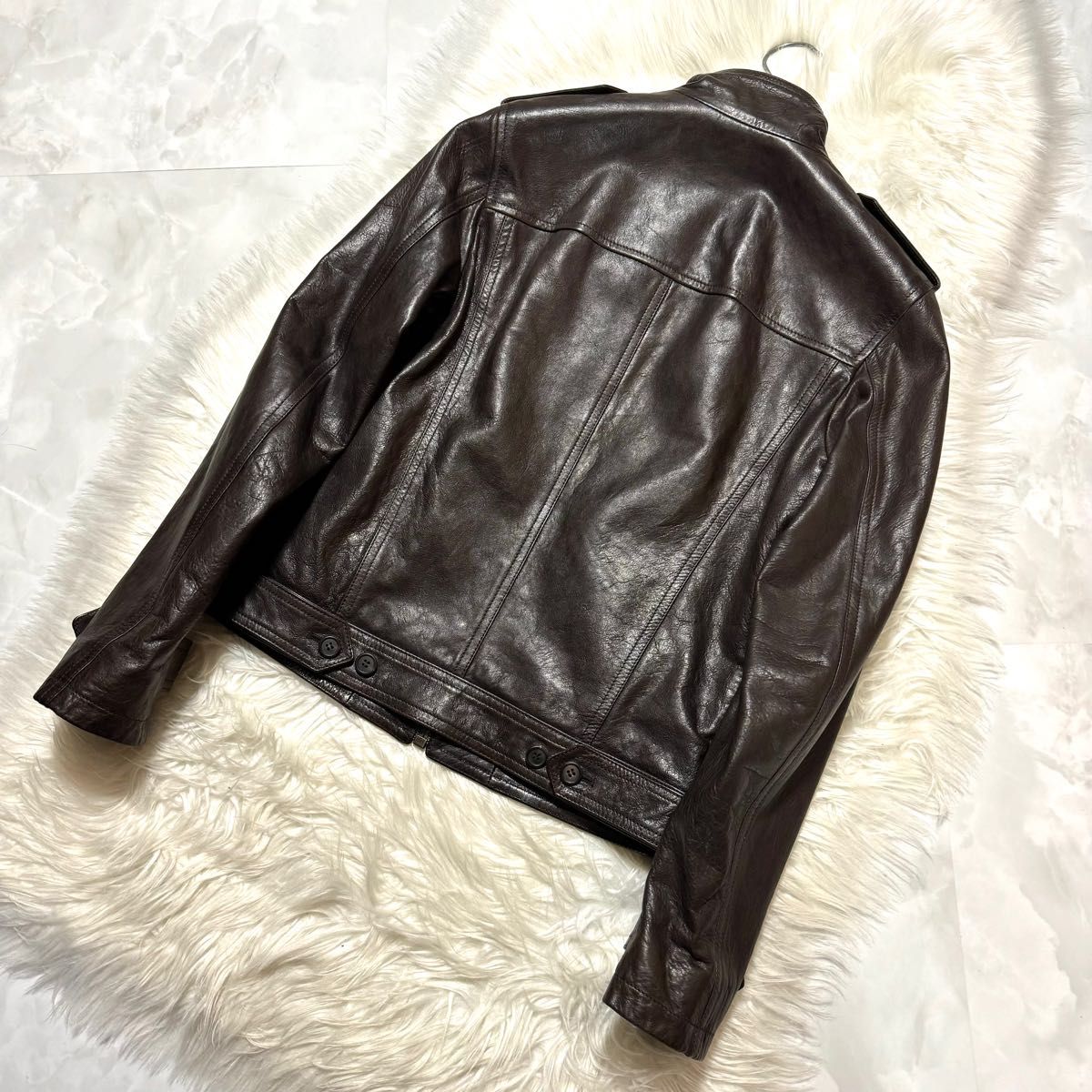 本物 美品 プラダ エポレット ZIP UP マルチポケット レザー 本物 美品 プラダ エポレット ZIP UP マルチポケット レザー
