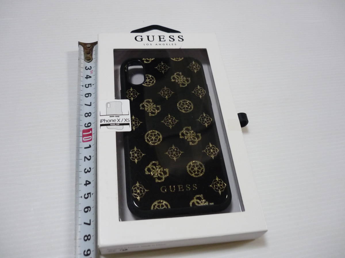 [管00]【送料無料】雑貨 モバイル雑貨 スマホケース 黒 iPhone X/XS GUESS LOS ANGELES スマホカバー_画像5