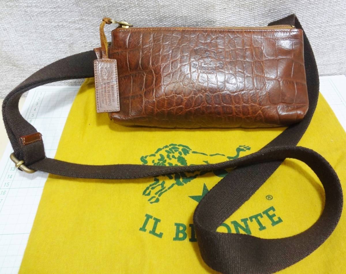 美品 希少】 IL BISONTE UOMO イルビゾンテ オールレザー ショルダー