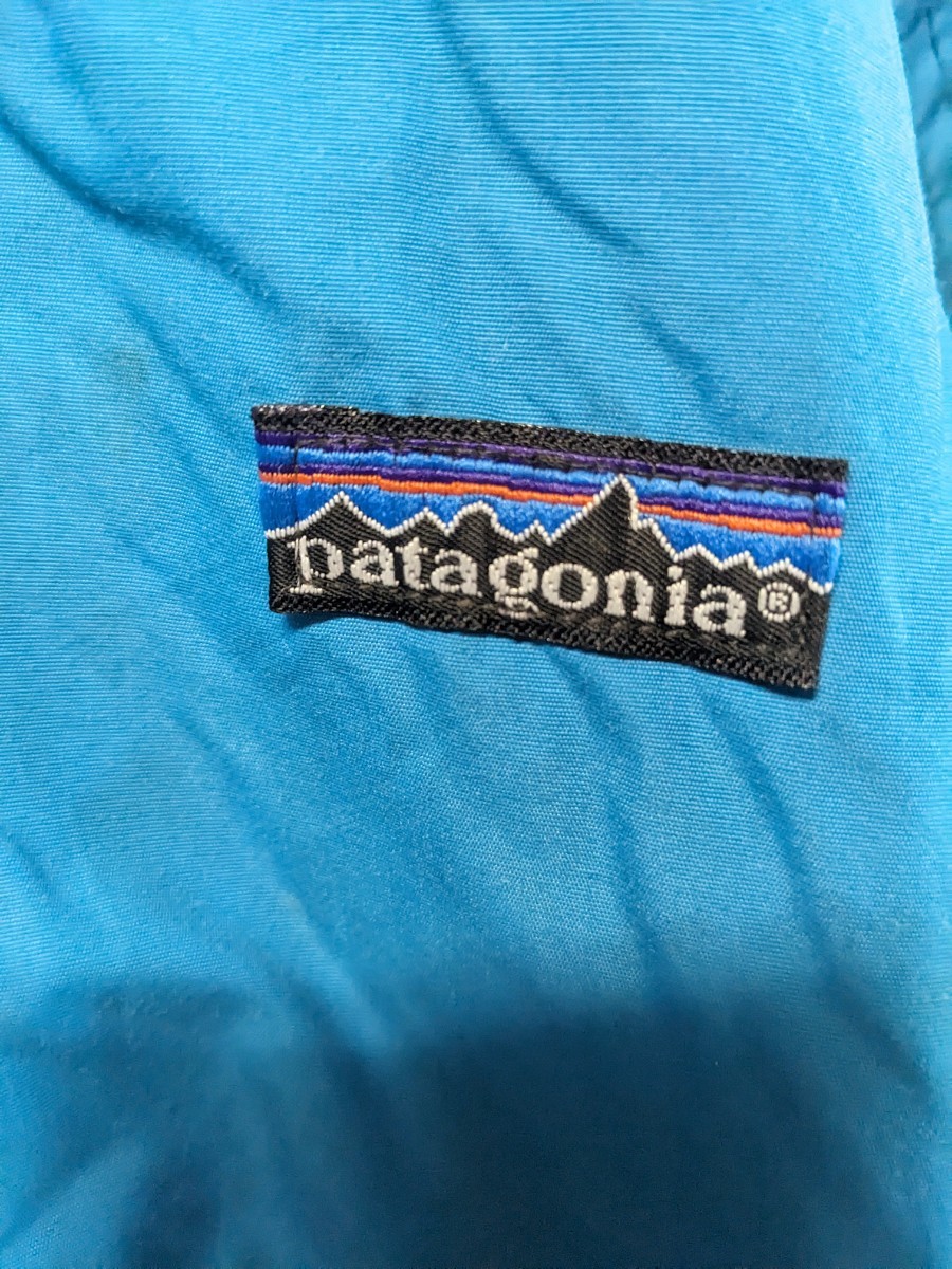 80s USA製 Patagonia シェルドシンチラジャケット ターコイズ サイズS パタゴニア madeinusa アメリカ製 ナイロンジャケット_画像4