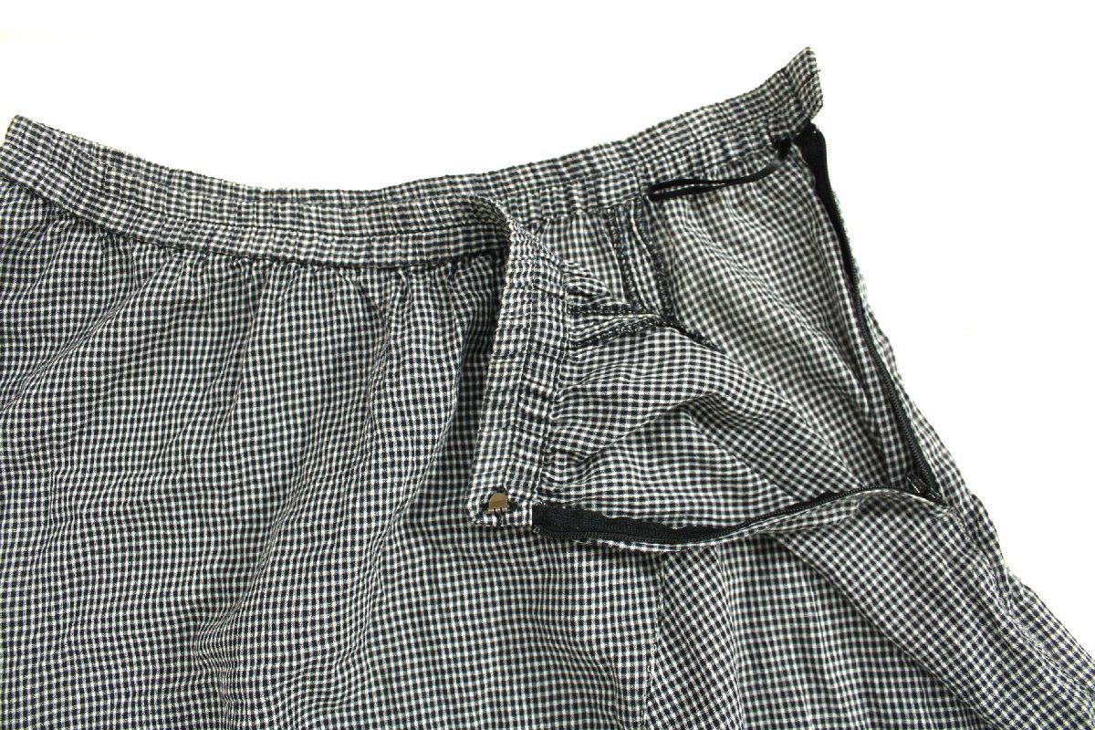 大きいサイズ i+mu/センソユニコ 洗えるギンガムチェック柄変形ロングスカート黒白42 mg219_画像8