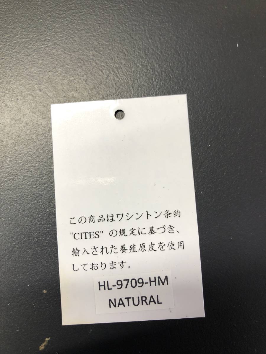 HB8392　ヒマラヤ クロコダイル 小銭入れ カード入れ L字ファスナー コンパクトタイプ ワニ革 レザー NATURAL 専用袋・箱付き 未使用品_画像10