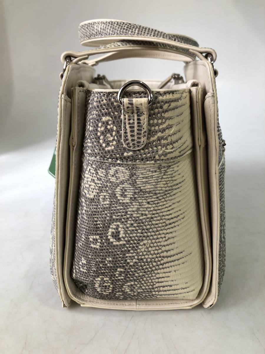 HB8460 リザード トカゲ革 ハンドバッグ レザー 鞄 レディース