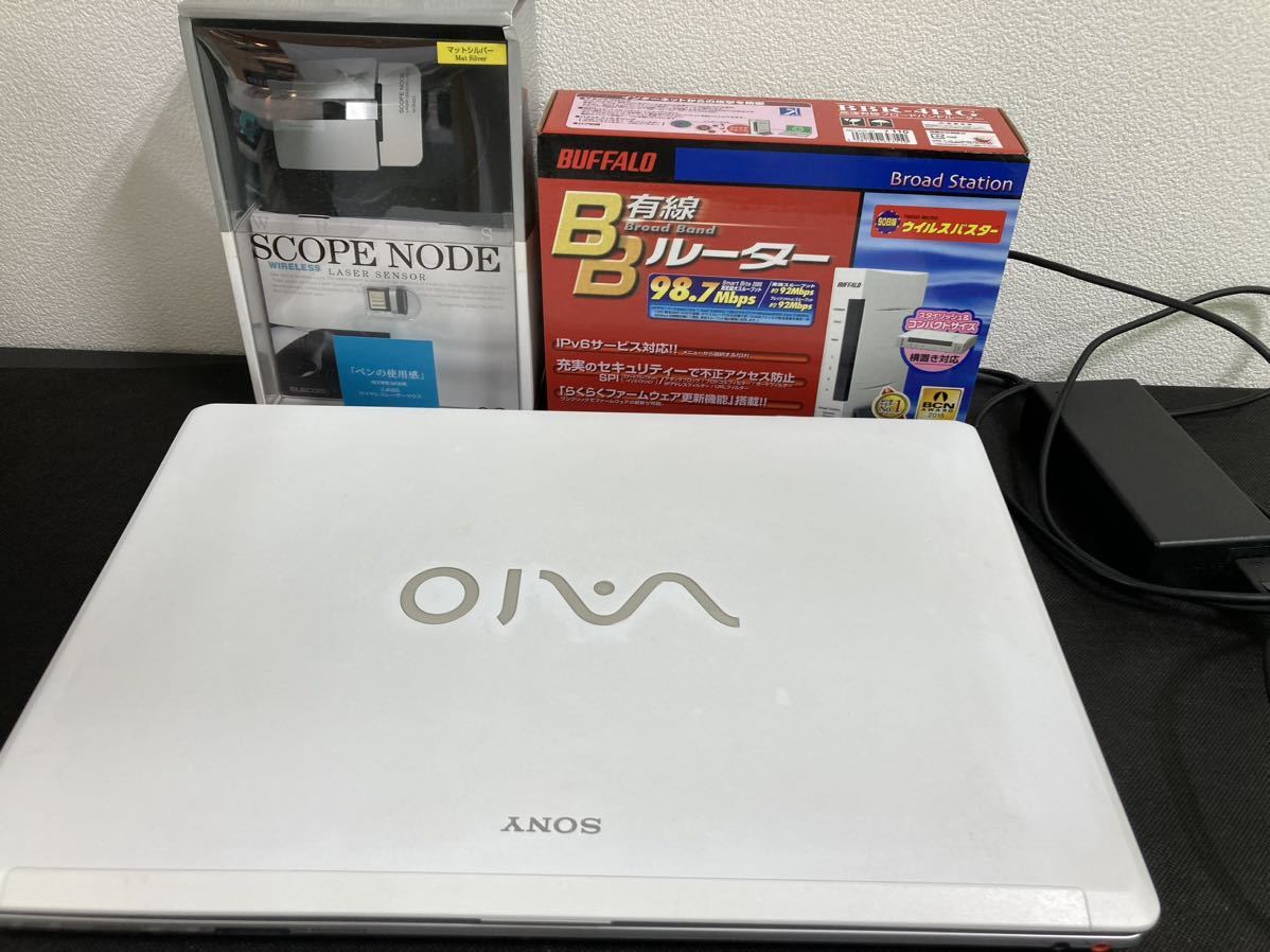 ★SONY PCG-３H2N VAIO ノートパソコン★エレコム WIRELESS SCOPE NODE マウス★バッファロー BBR-4HG ルーター★3点セット_画像1